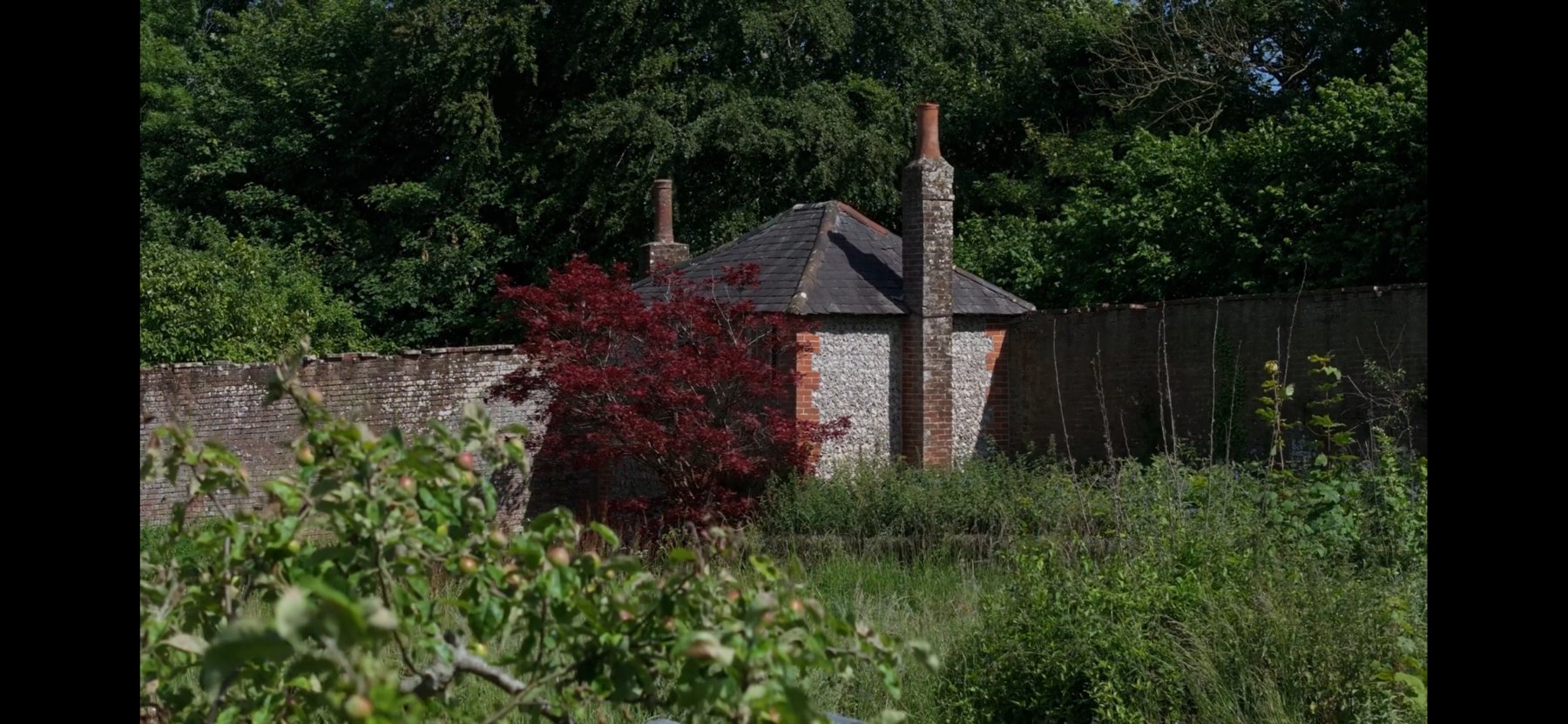 Historic flint folly in a meadow